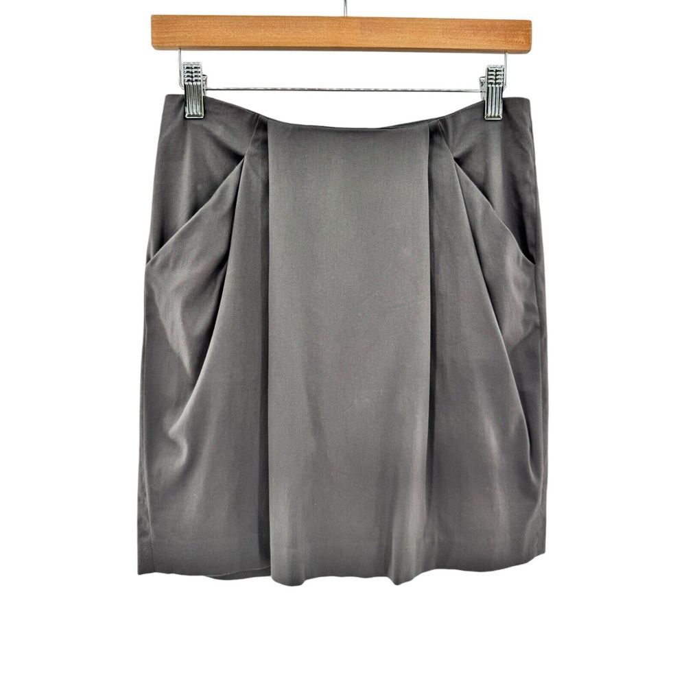Barneys New York Made in Italy Womens Skirt Size 34/4 Grey Pencil‎ Pockets